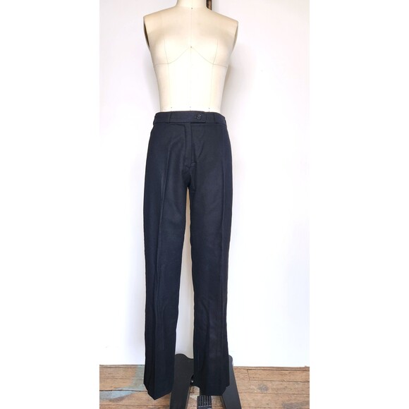 Vintage Black Wool Pants Christian Aujard - High Waisted Ankle Pants Wool XS - Picture 3 of 10